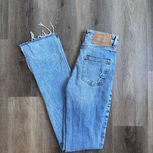 ZARA Frayed Hem Destroyed Jeans